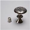Image 2 : 2pc Sterling Silver Thimble and Hat Pin Holder