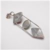 Image 3 : 2pc Silver Stone Pendant and Enamel Brooch