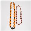 Image 1 : 2pc Art Deco Style Orange Resin and Red Glass Beaded Necklaces