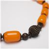 Image 3 : 2pc Art Deco Style Orange Resin and Red Glass Beaded Necklaces