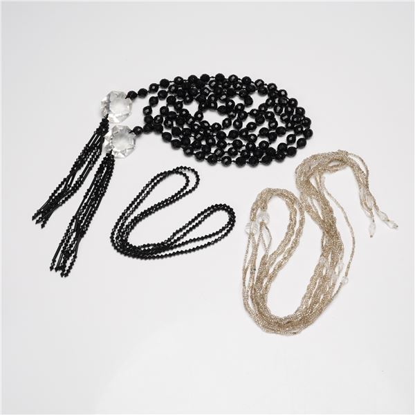 3pc Group of Rhinestone and Beaded Necklaces