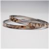 Image 4 : 5pc Michaela Frey Pink Enamel and Brown Marbled Bangles