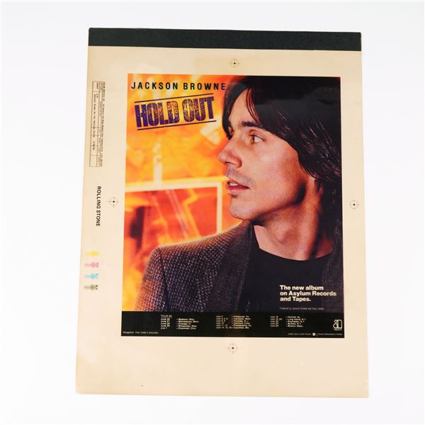 Jackson Browne Hold Out 1980 Rolling Stone Advertisement Printing Proof