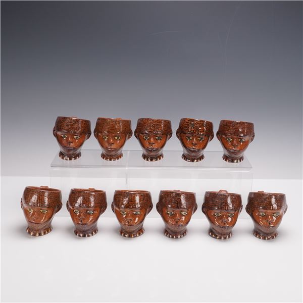 11pc Vintage Hand-Painted Character Jugs