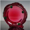 Image 4 : Fenton Glass Cranberry Vase, Daffodil