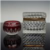 Image 1 : 2pc Crystal Cut Bowl and Lidded Box