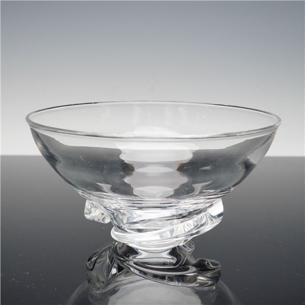 Steuben Clear Crystal Bowl on Swirl Base
