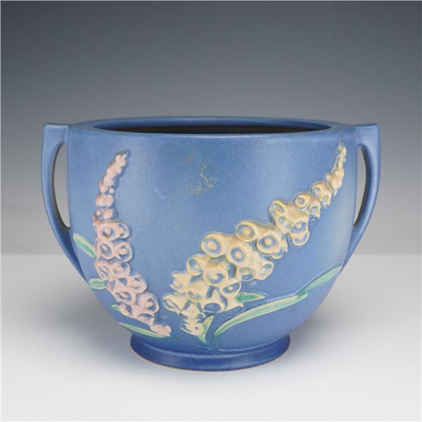 Roseville Pottery Blue Vase, Foxglove