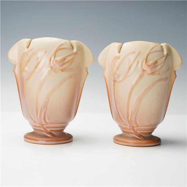 Pair of Roseville Pottery Vases, Teasel
