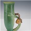 Image 3 : 2pc Roseville Pottery Oval Console Bowl and Vase, Pinecone