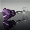 Image 3 : 4pc Crystal Wine Glasses, Amethyst Colored