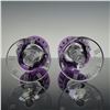 Image 4 : 4pc Crystal Wine Glasses, Amethyst Colored