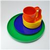 Image 2 : 16pc Massimo Vignelli for Heller Multicolor Plastic Bowls, Mugs, and Plate