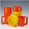 Image 7 : 16pc Massimo Vignelli for Heller Multicolor Plastic Bowls, Mugs, and Plate