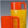 Image 3 : 16pc Massimo Vignelli for Heller Multicolor Plastic Bowls, Mugs, and Plates