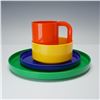 Image 6 : 16pc Massimo Vignelli for Heller Multicolor Plastic Bowls, Mugs, and Plates