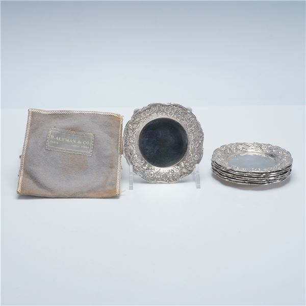 8pc S. Kirk & Son Sterling Silver Repousse Coasters
