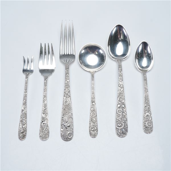 6pc S. Kirk & Son Sterling Silver Flatware, Repousse