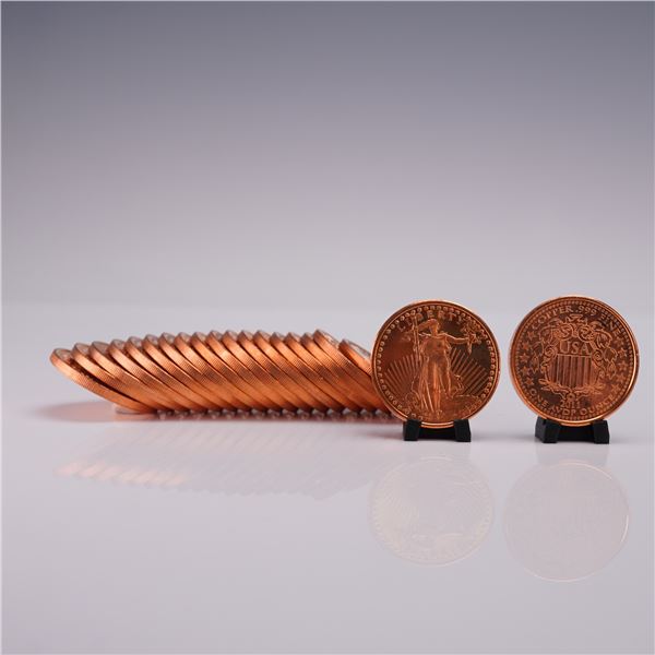 20pc 2011 U.S.A. Liberty 1 oz. Copper Coins