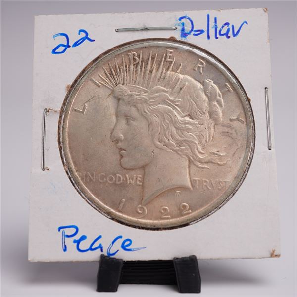 1922 Peace Dollar Silver One Dollar Coin