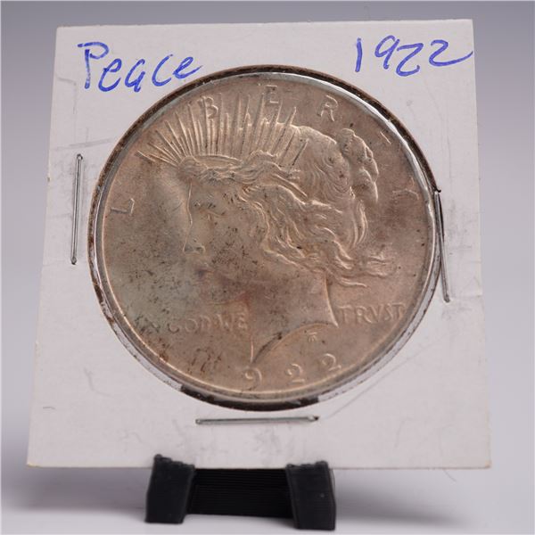1922 Peace Dollar Silver One Dollar Coin
