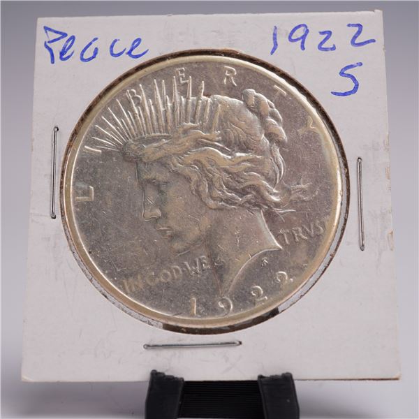 1922-S Peace Dollar Silver One Dollar Coin