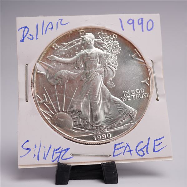 1990 American Silver Eagle One Dollar Coin
