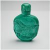 Image 1 : Chinese Carved Malachite Bird Design Snuff Bottle