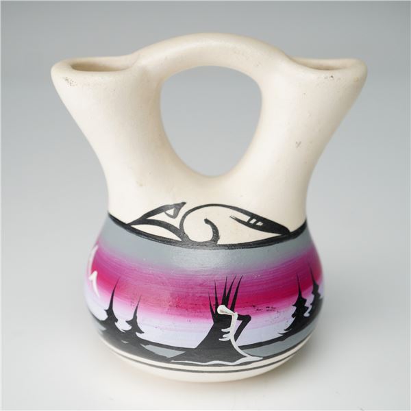 Hand-Painted Native American Wedding Vase