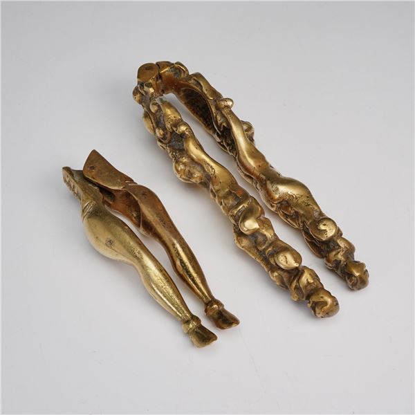 2pc Brass Nutcrackers, One with Figurative Legs, Miami, FL