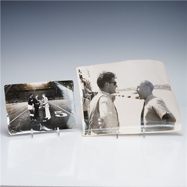 Pair of Vintage Press Photographs- Mario Andretti and Pele