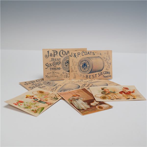 8pc J&P Coats Advertising Cards, Best Six Cord Thread