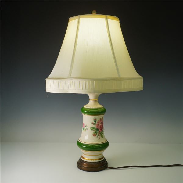 Porcelain Table Lamp with Floral Decoration