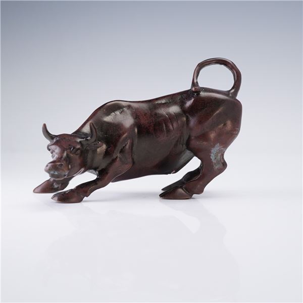 Brass Charging Bull Paperweight