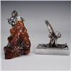 Image 6 : 2pc Victorian Writing Cherub and Metal Figure on Wood Base