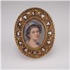 Image 1 : Vintage Filigree Portrait Brooch Oval Frame