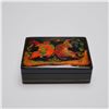 Image 1 : Russian Hand Painted Black Lacquer Box with Lid
