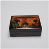 Image 2 : Russian Hand Painted Black Lacquer Box with Lid