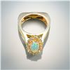 Image 2 : 14k Gold Opal and 0.25ctw Diamond Ring