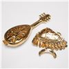 Image 4 : 4pc Gold-tone and Enameled Brooch Including Coalport