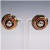 Image 4 : 2 Pair Ladies Post Earrings Mixed Metals Dome Style