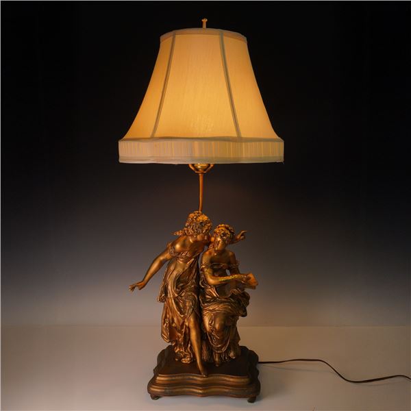 After Auguste Moreau Figural Lamp, Collection Francaise USA