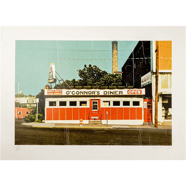 John Baeder, Lithograph on Paper, O'Connor Diner, Signed & Numbered