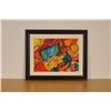 Image 2 : Original Framed Pastel on Paper, Abstract Cubist Musician, Signed