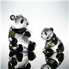 Image 1 : Pair of Swarovski Crystal Panda Figurines, Rare Encounters Mother and Baby