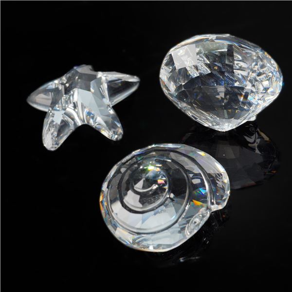 3pc Swarovski Crystal Renewal Gift Figurines, Starfish, Scallop, Top Shell