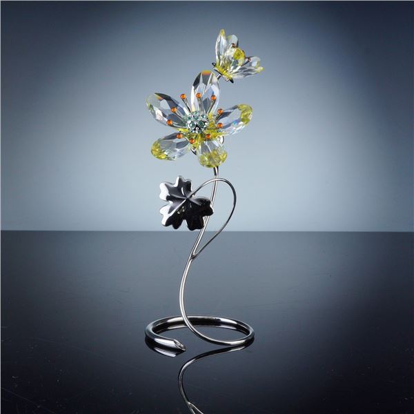 Swarovski Crystal Paradise Flower Sculpture, Deoria Yellow