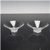 Image 1 : 2pc Baccarat Crystal Wave Base Open Salt Cellars