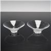 Image 2 : 2pc Baccarat Crystal Wave Base Open Salt Cellars