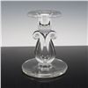 Image 1 : Steuben Clear Crystal Candle Holder, Scroll-Shaped Stem